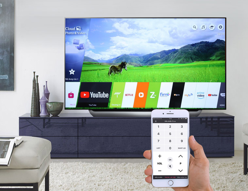 Smart Tivi OLED LG 4K 55 inch 55C8PTA  điều khiển tivi bằng điện thoại