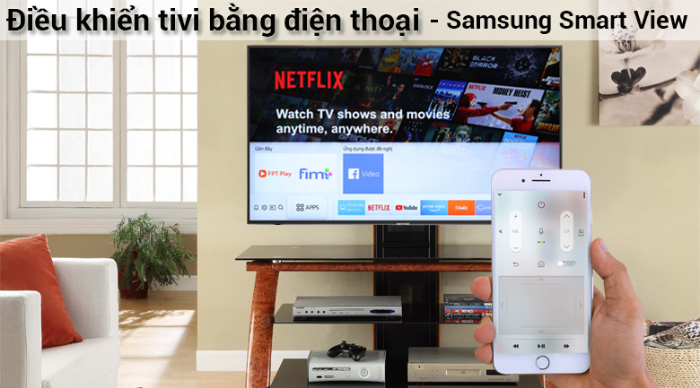 Smart Tivi 4K Samsung 43 inch UA43NU7400 Điều khiển tivi bằng điện thoại