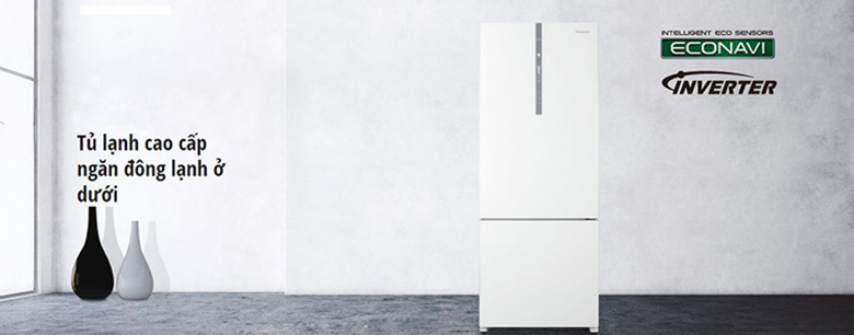 Tủ lạnh Panasonic NR-BX418GWVN 407 lít thiết kế ngăn lạnh dưới