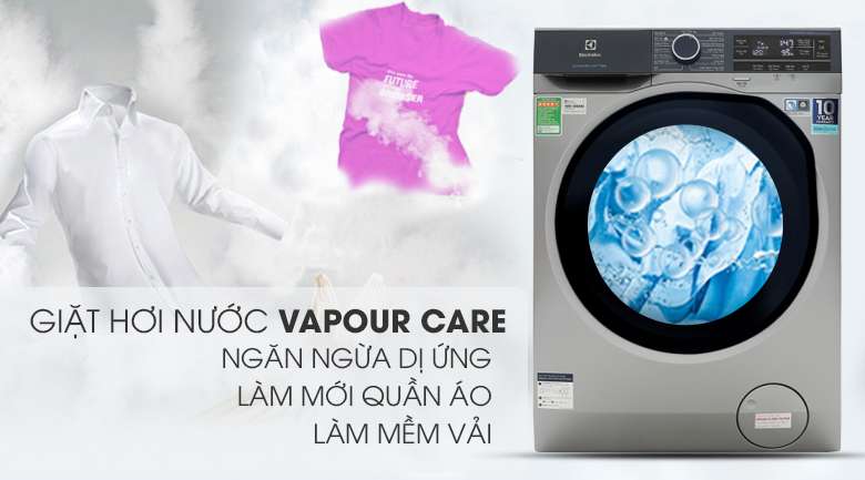 Công nghệ giặt hơi nước Vapour Care - Máy giặt Electrolux Inverter 9.5 kg EWF9523ADSA