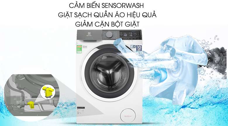 Cảm biến SensorWash - Máy giặt Electrolux Inverter 11 kg EWF1142BEWA