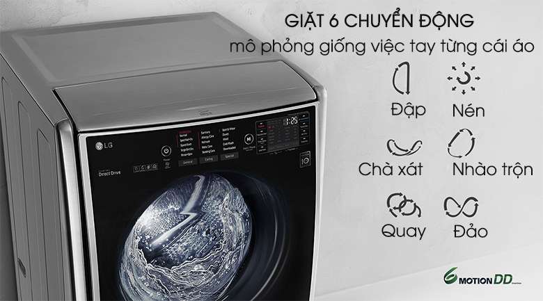 Công nghệ giặt mô phỏng bàn tay con người - Máy giặt LG Twinwash Inverter F2721HTTV & T2735NWLV