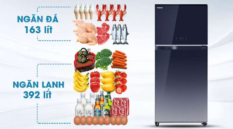 Tủ lạnh Toshiba Inverter 555 lít GR-AG58VA GG - dung tích 555 lít, phù hợp gia đình trên 5 người