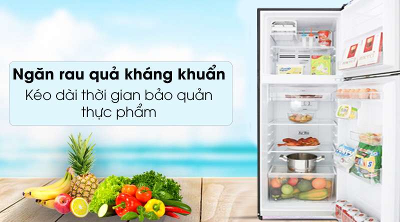 Tủ lạnh Toshiba Inverter 555 lít GR-AG58VA GG - kéo dài thời gian bảo quản thực phẩm nhờ ngăn rau quả kháng khuẩn