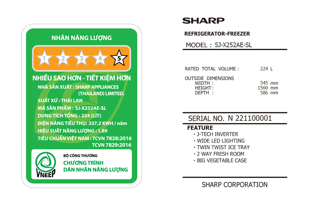 Sharp Inverter 224 Lit Sj X252ae Sl 4